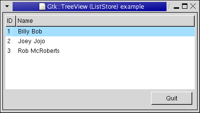TreeView - ListStore